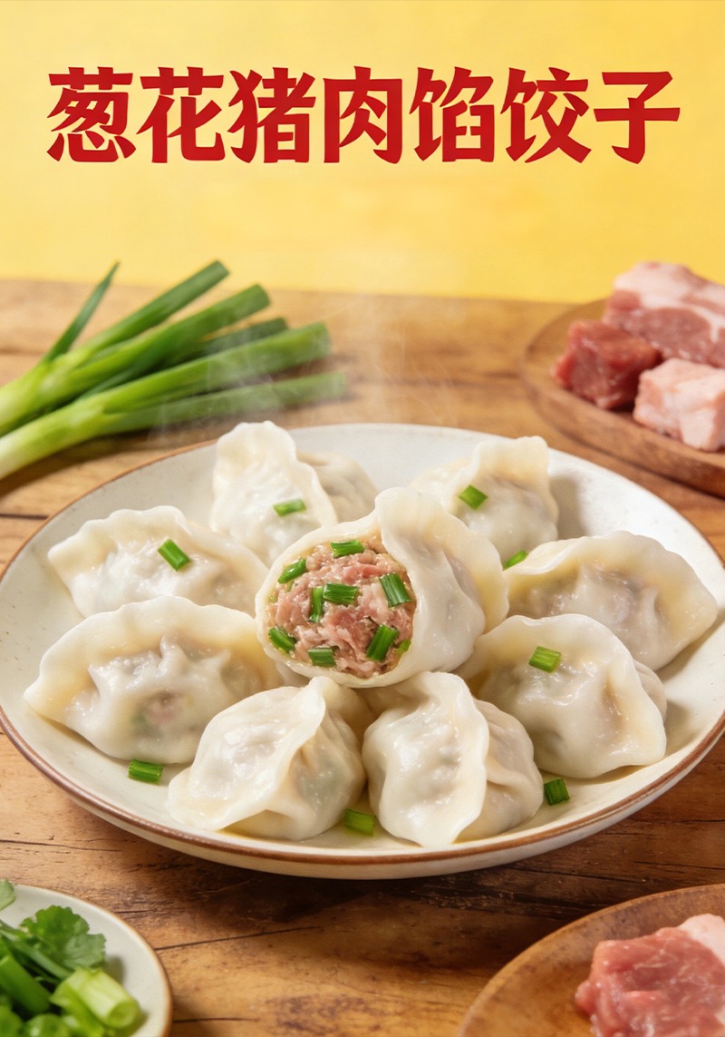 葱花猪肉馅饺子